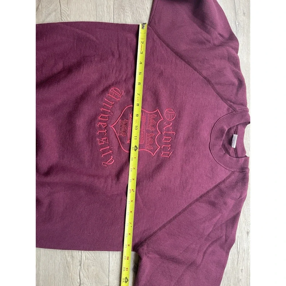 VTG Oxford University Sweatshirt Mens XL Burgundy Jerzees Graphic Scotland Made